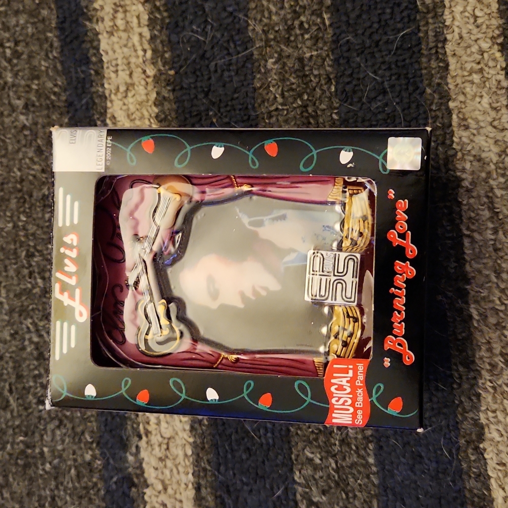 American Greetings Elvis musical ornament that plays Burning Love, 2002.